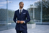 Navy Pinstripe Double Breast Classic Suit