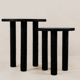 Chiselled Side Table – Black