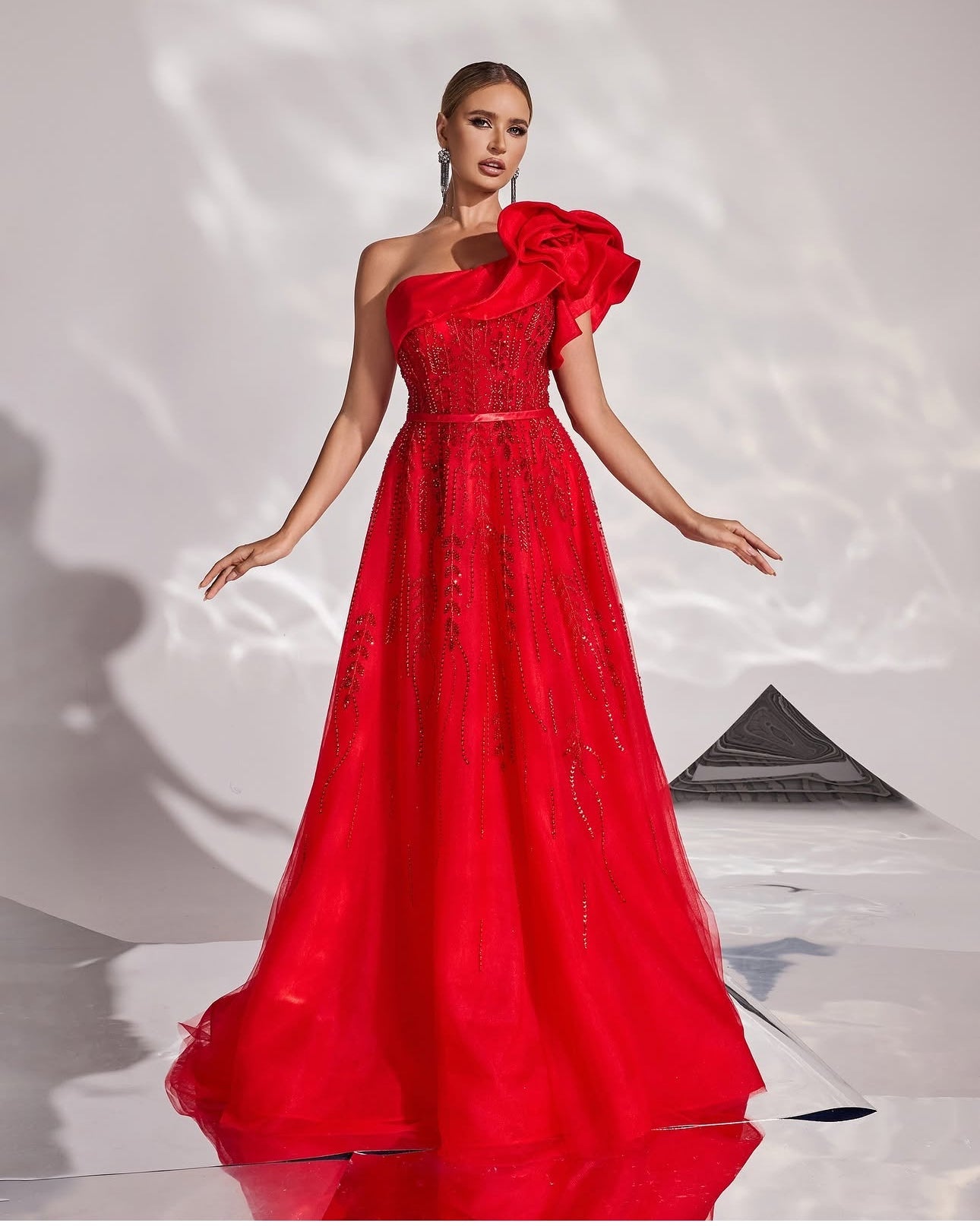Crimson Rose Red Dress Rental (50 % is Refundable Deposit)