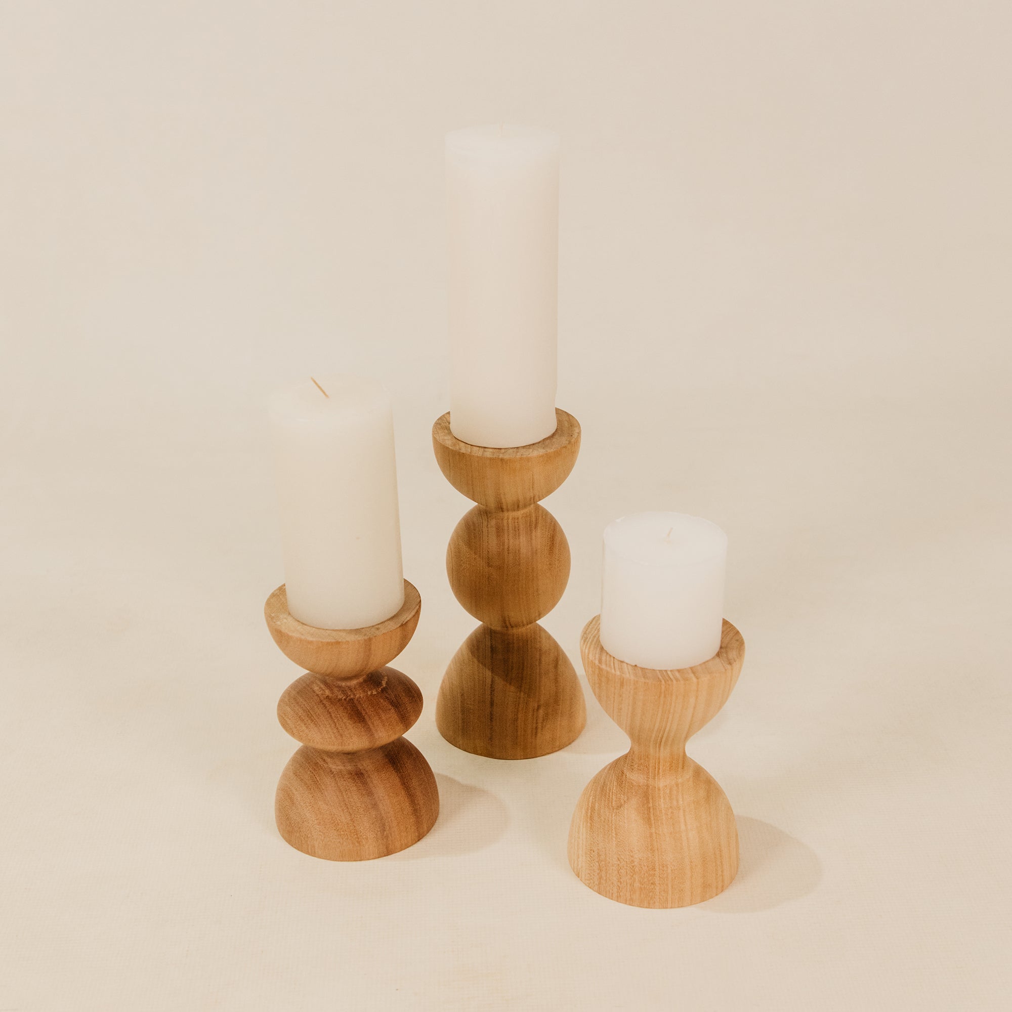 Nuru Candle Holders Set – Blonde