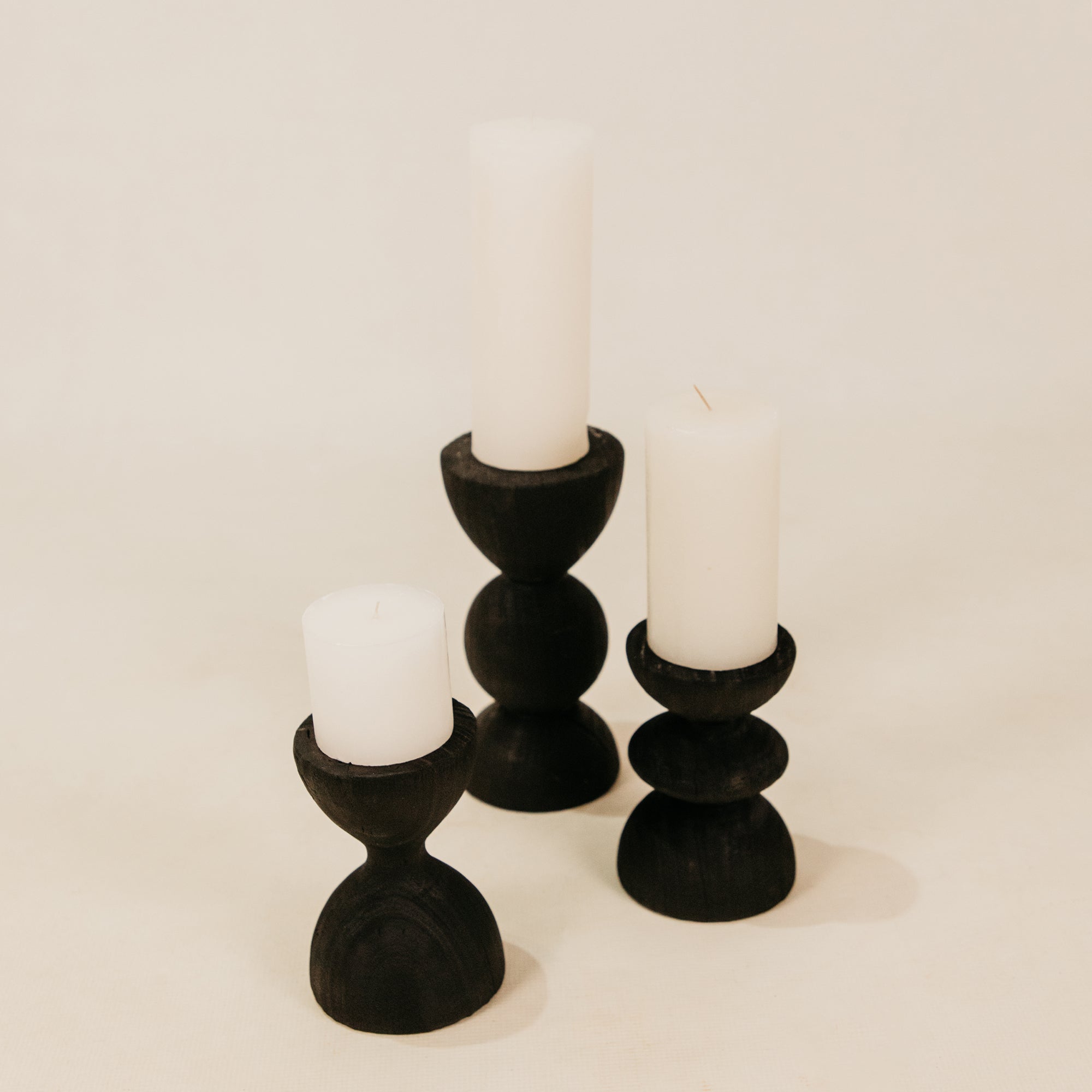 Nuru Candle Holders Set – Black