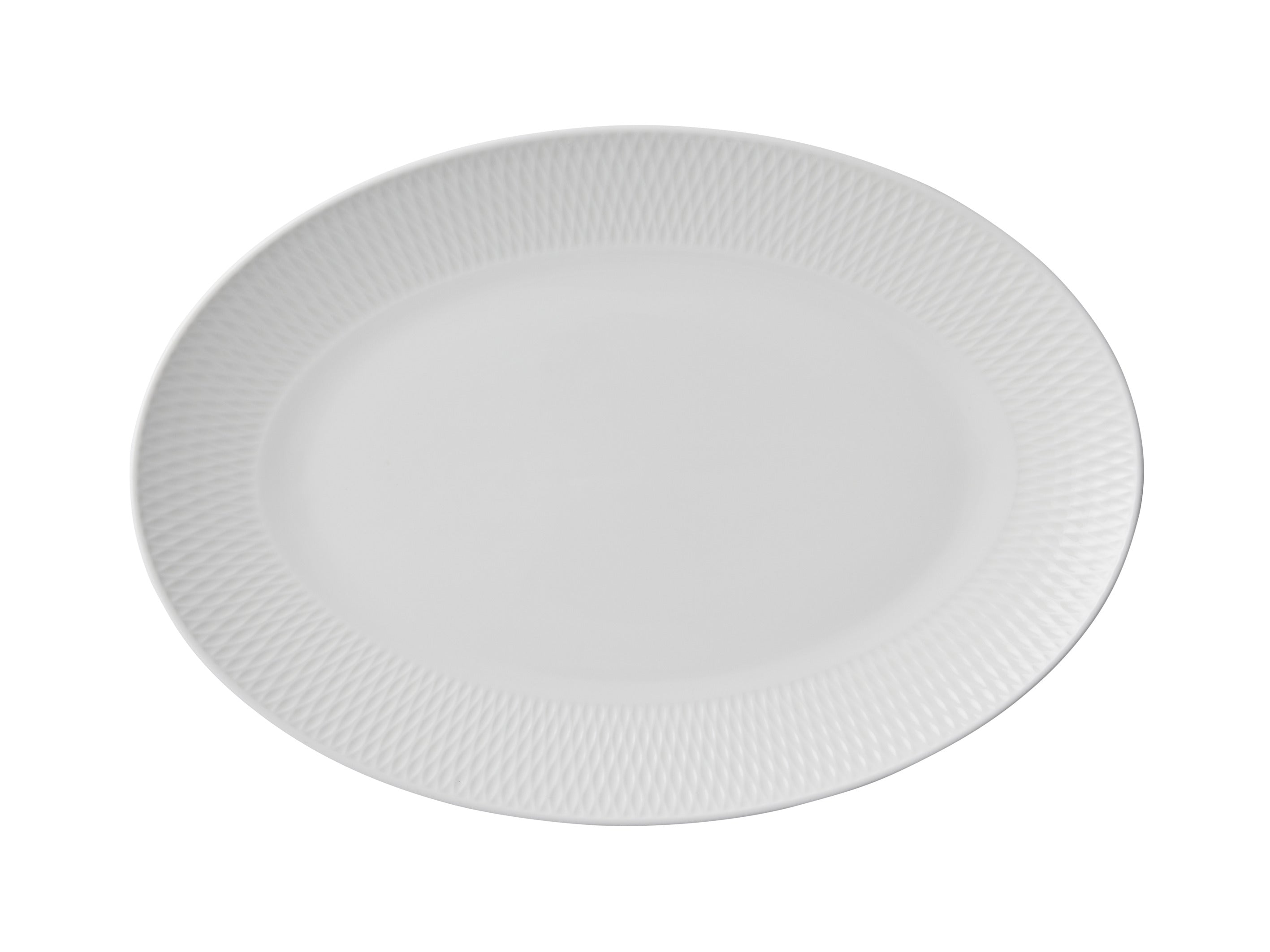 MW White Basics Diamonds Oval Platter 36x25cm Gift Boxed