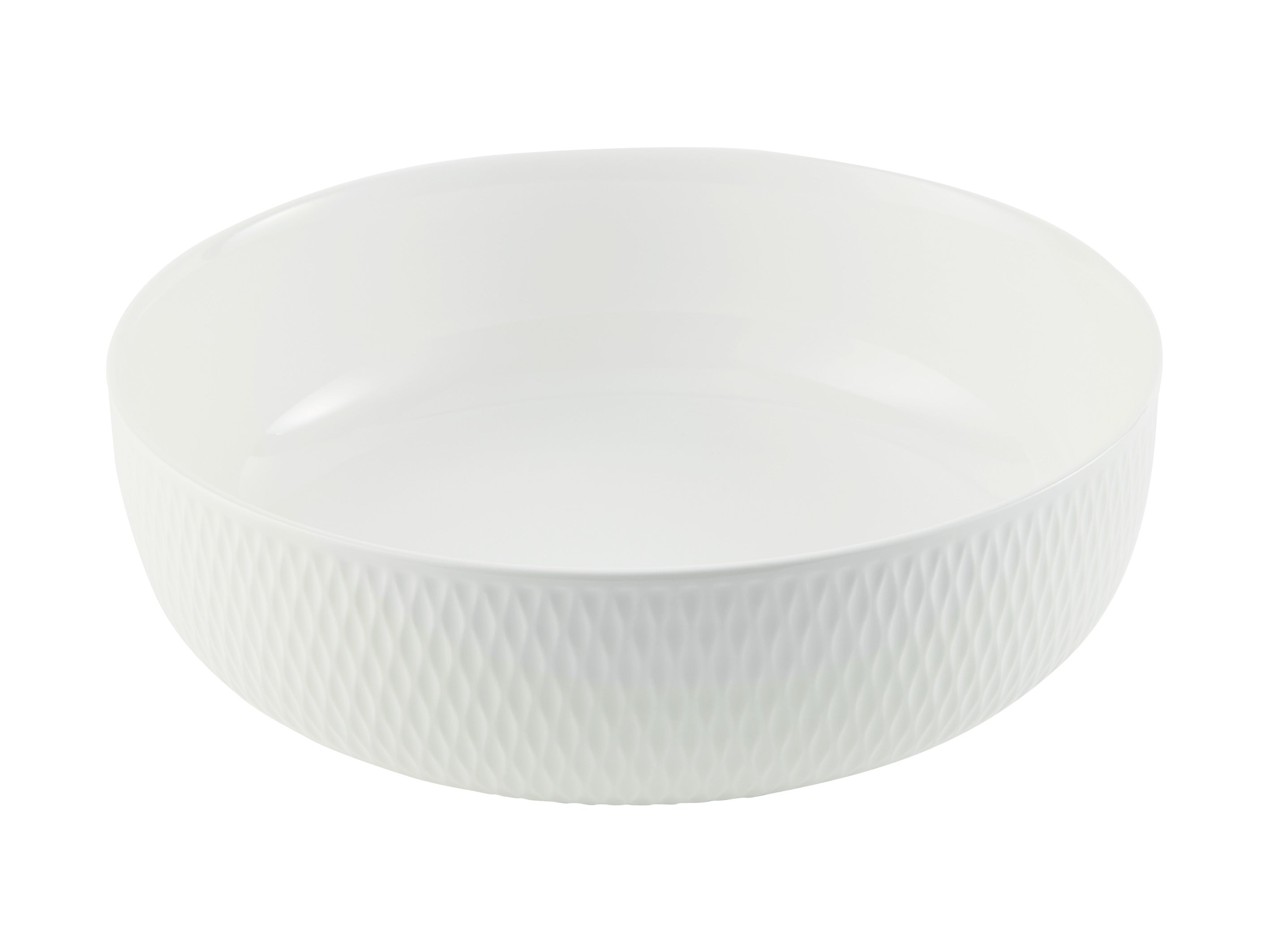 MW White Basics Diamonds Serving Bowl 25x8cm Gift Boxed