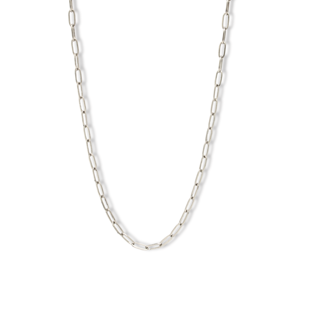 Dainty Paperclip Necklace Silver