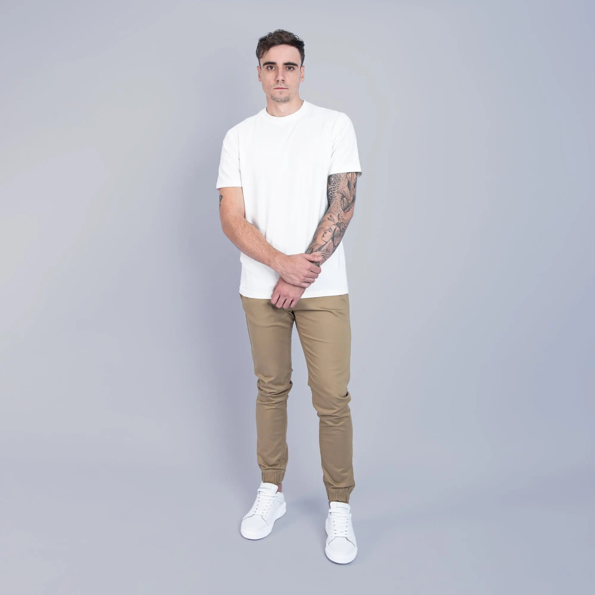 Essential Cuffed Jogger Stone