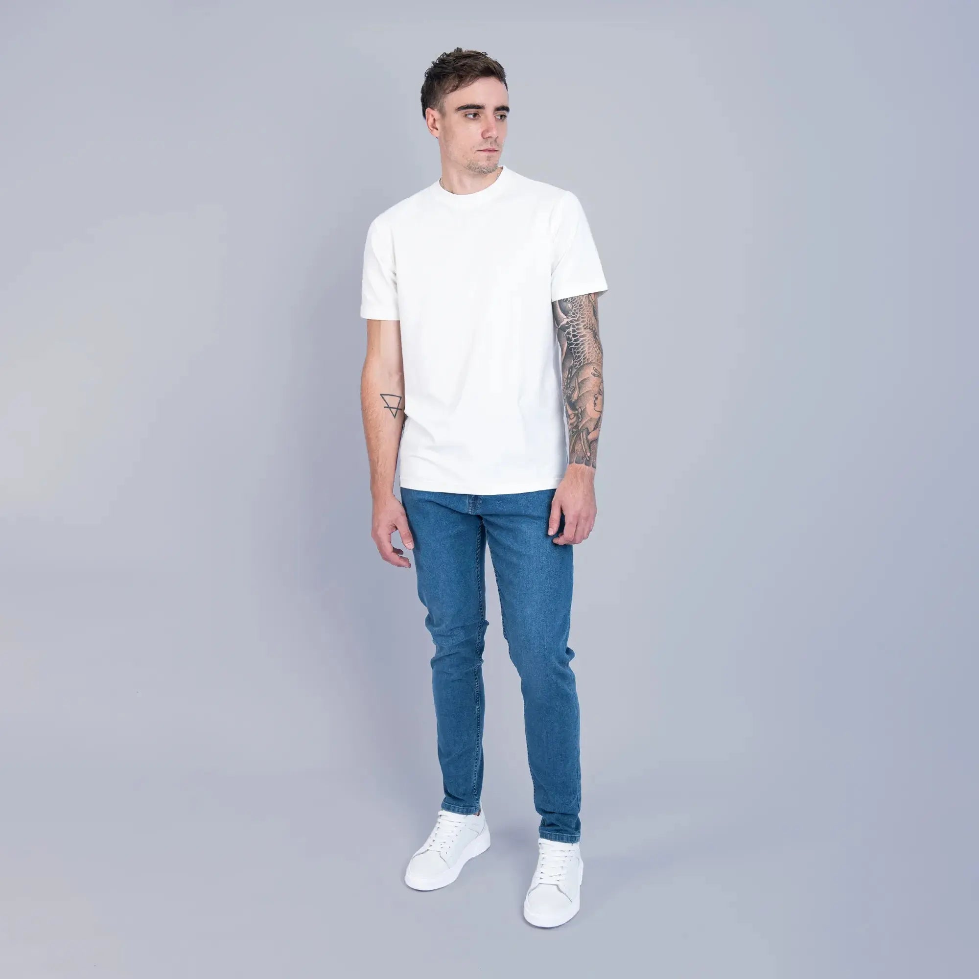 Essential Mid Wash Slim Tapered Jeans