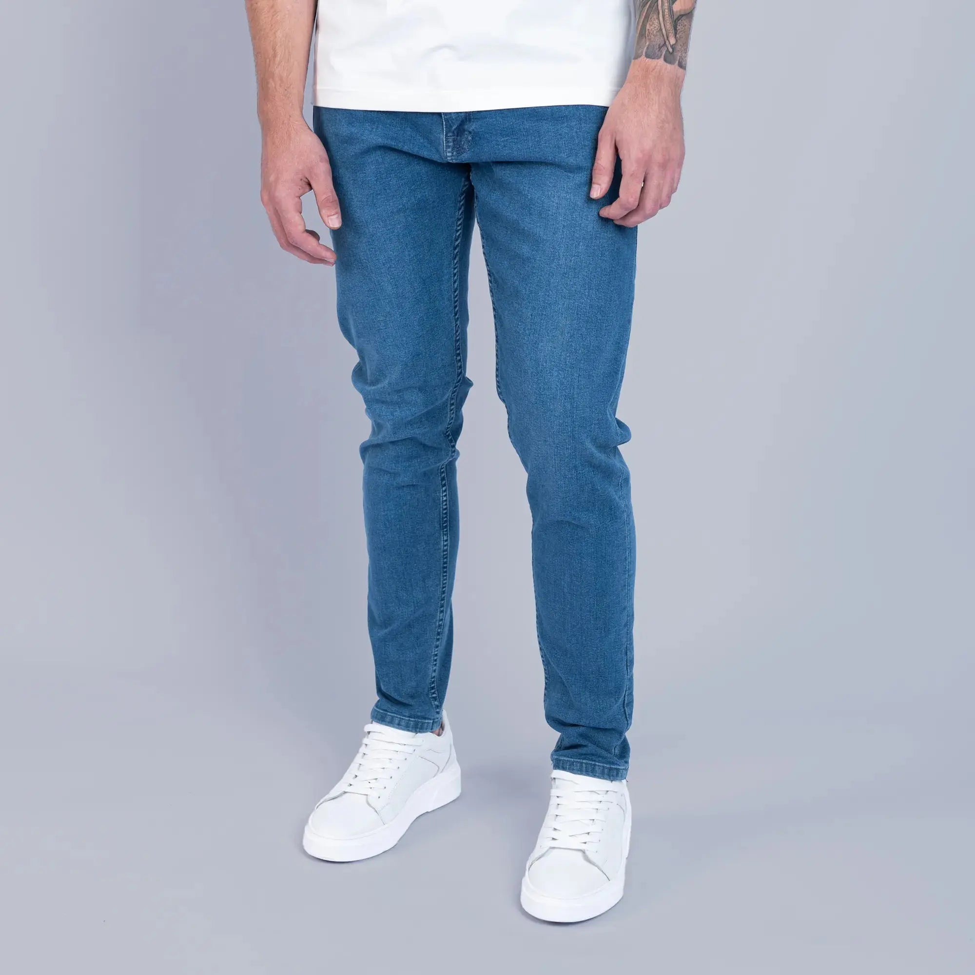 Essential Mid Wash Slim Tapered Jeans