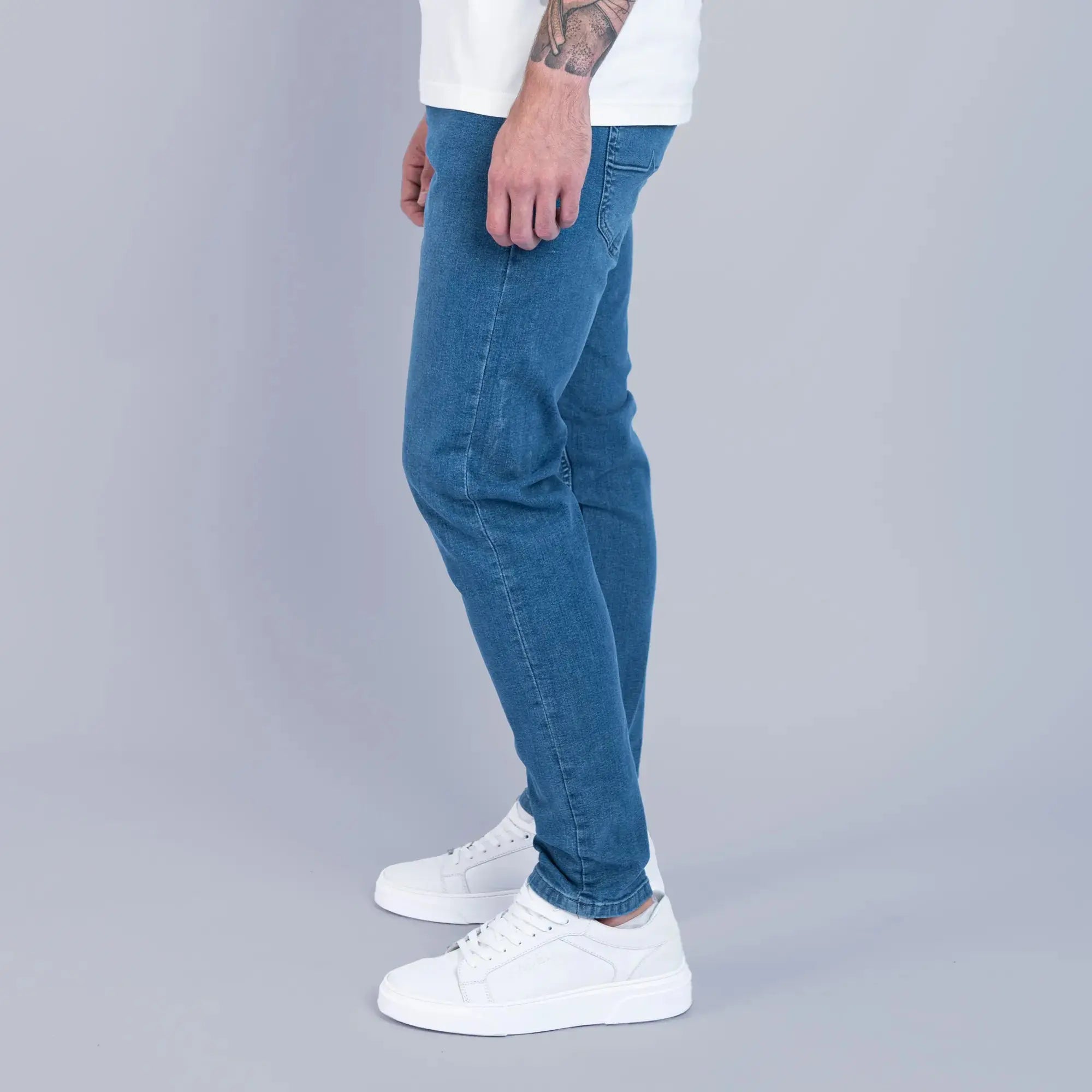 Essential Mid Wash Slim Tapered Jeans