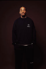 SUHU EYE LOGO LONG SLEEVE T-SHIRT, BLACK
