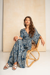 Classic Kimbo Dress - Navy Paisley