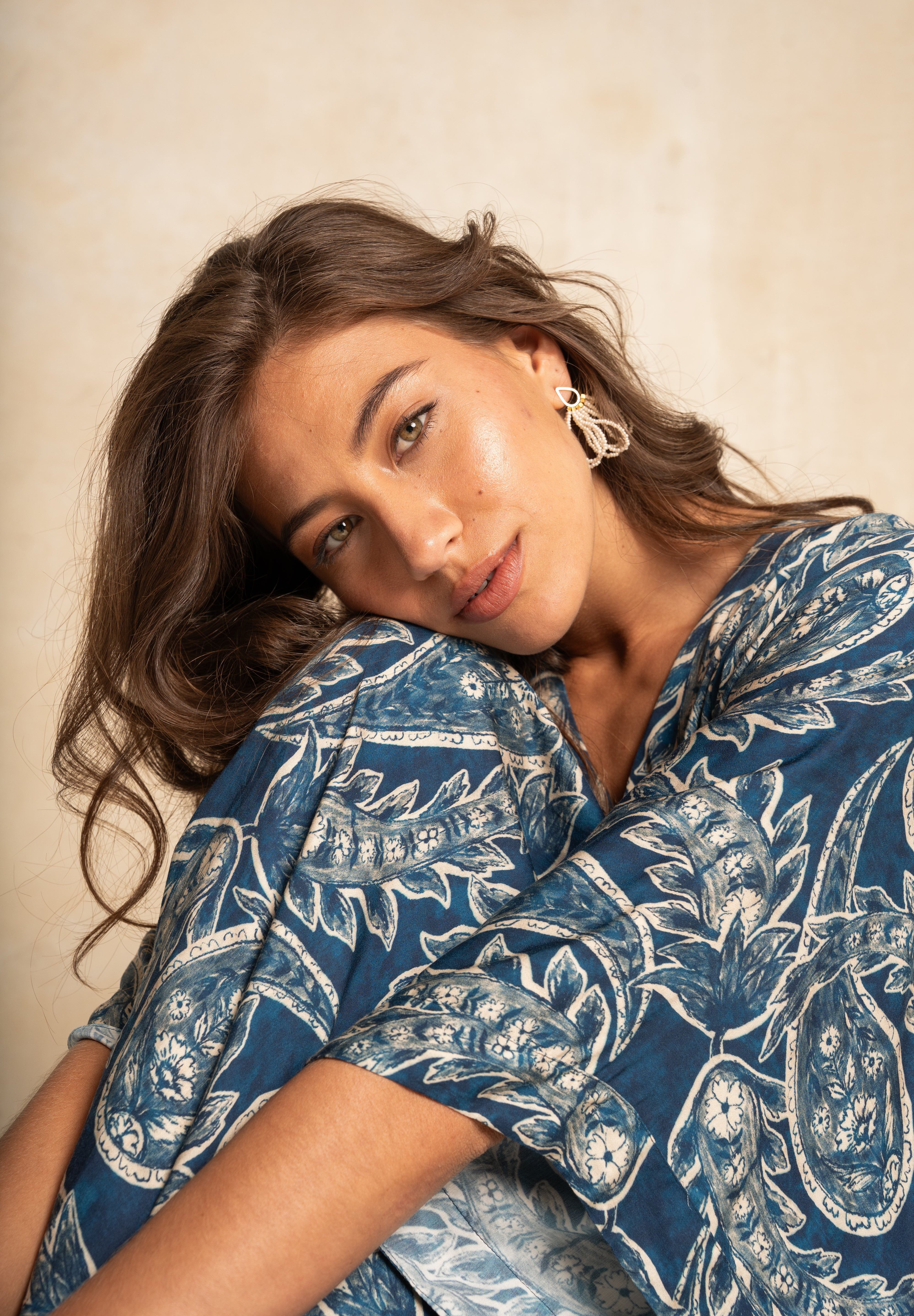 Classic Kimbo Dress - Navy Paisley