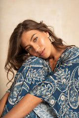 Classic Kimbo Dress - Navy Paisley