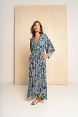 Classic Kimbo Dress - Navy Paisley