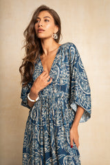 Classic Kimbo Dress - Navy Paisley