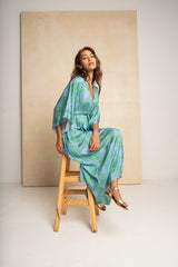 Classic Kimbo Dress - Green & Blue Dots