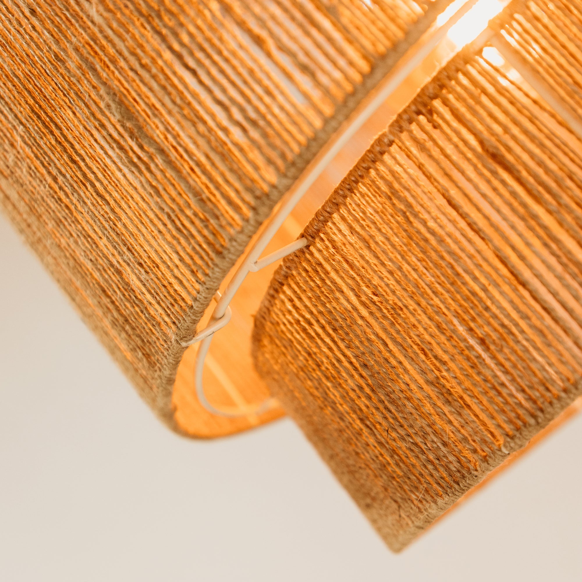 Pinda Arch Lamp with Two-Tier Jute Shade
