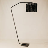 Pinda Arch Lamp with Scalloped Jute Shade – Black