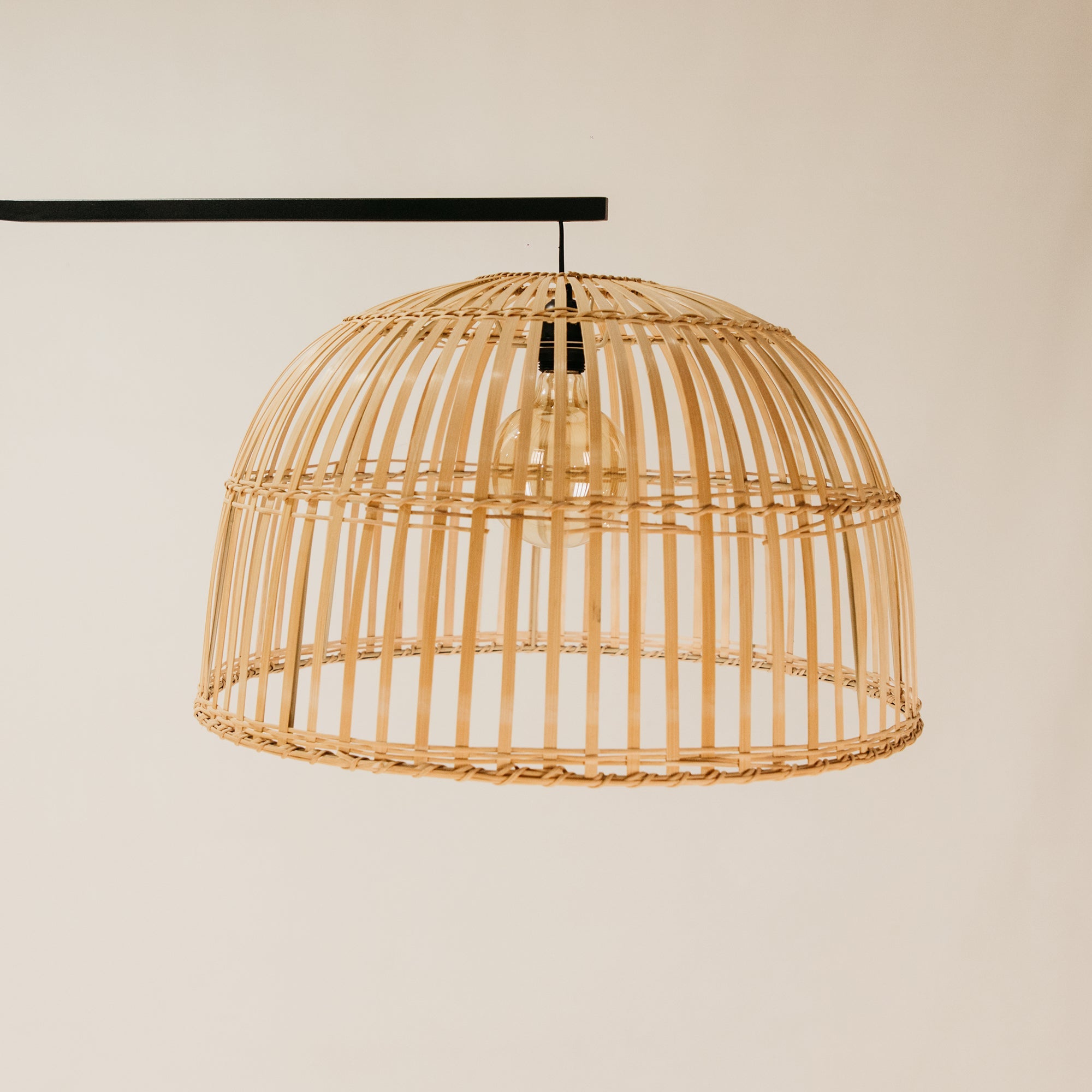 Soloman Arch Lamp with Cane Shade – Natural