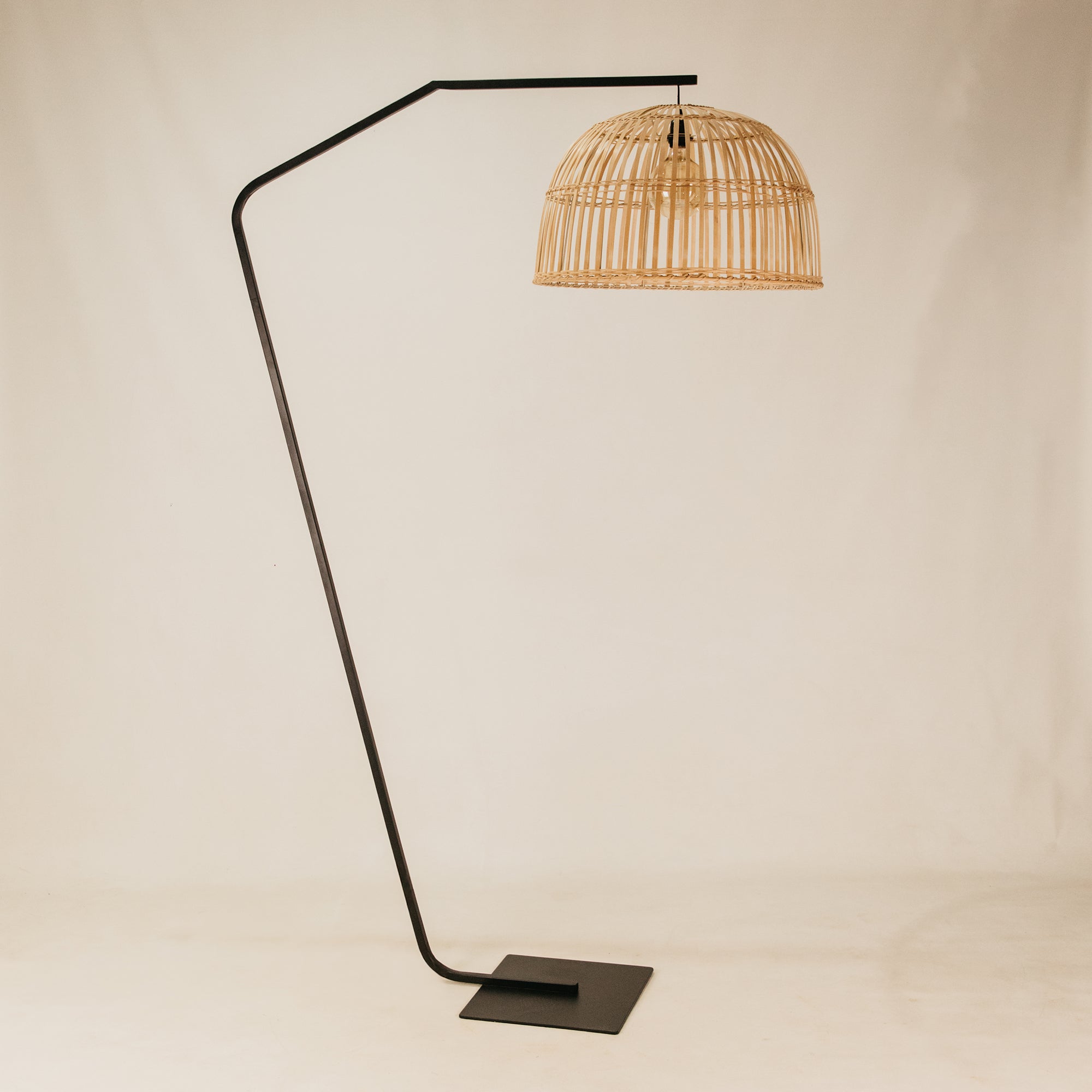 Soloman Arch Lamp with Cane Shade – Natural