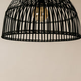 Soloman Arch Lamp with Cane Shade – Black