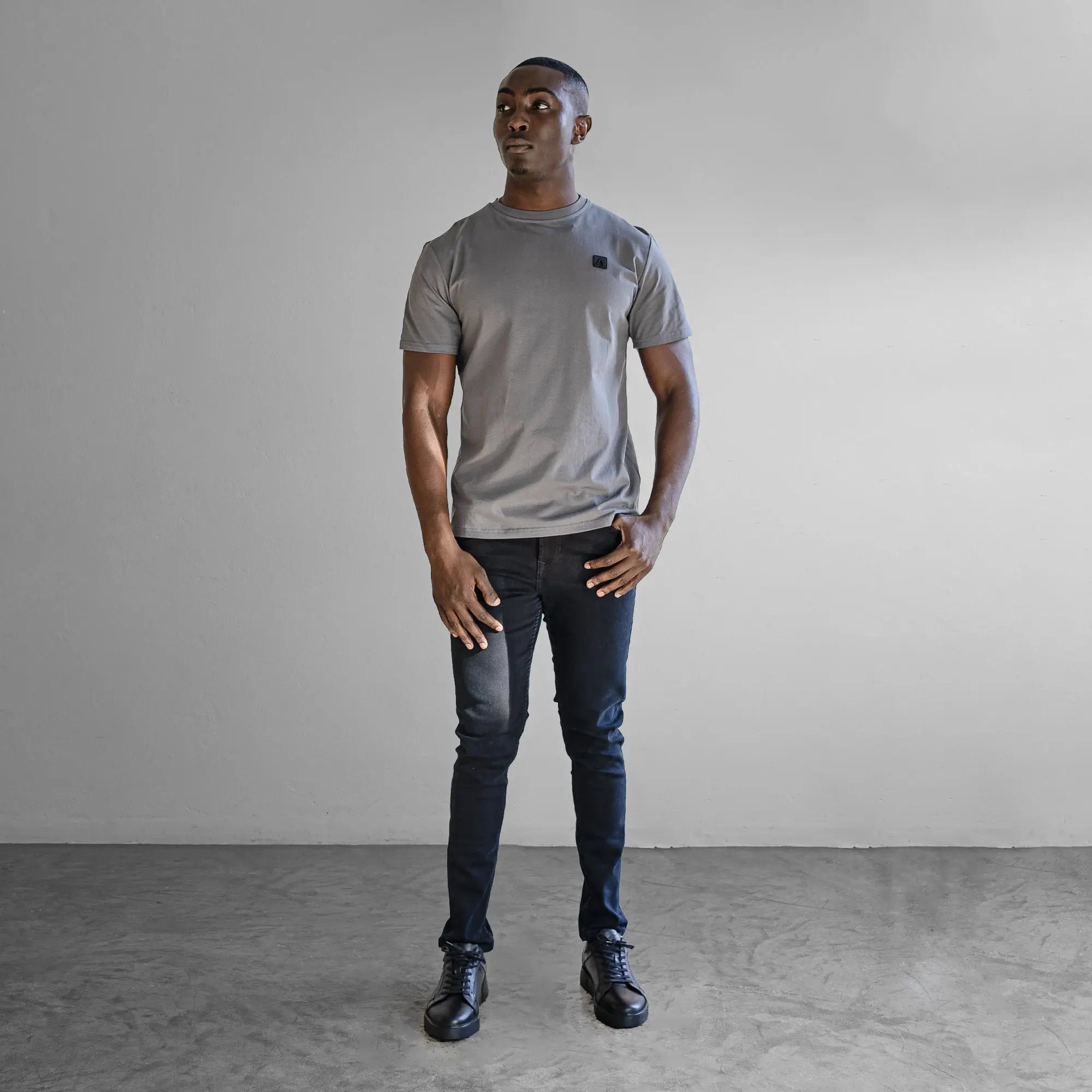 Iconic Badge Slim Fit T-Shirt Grey