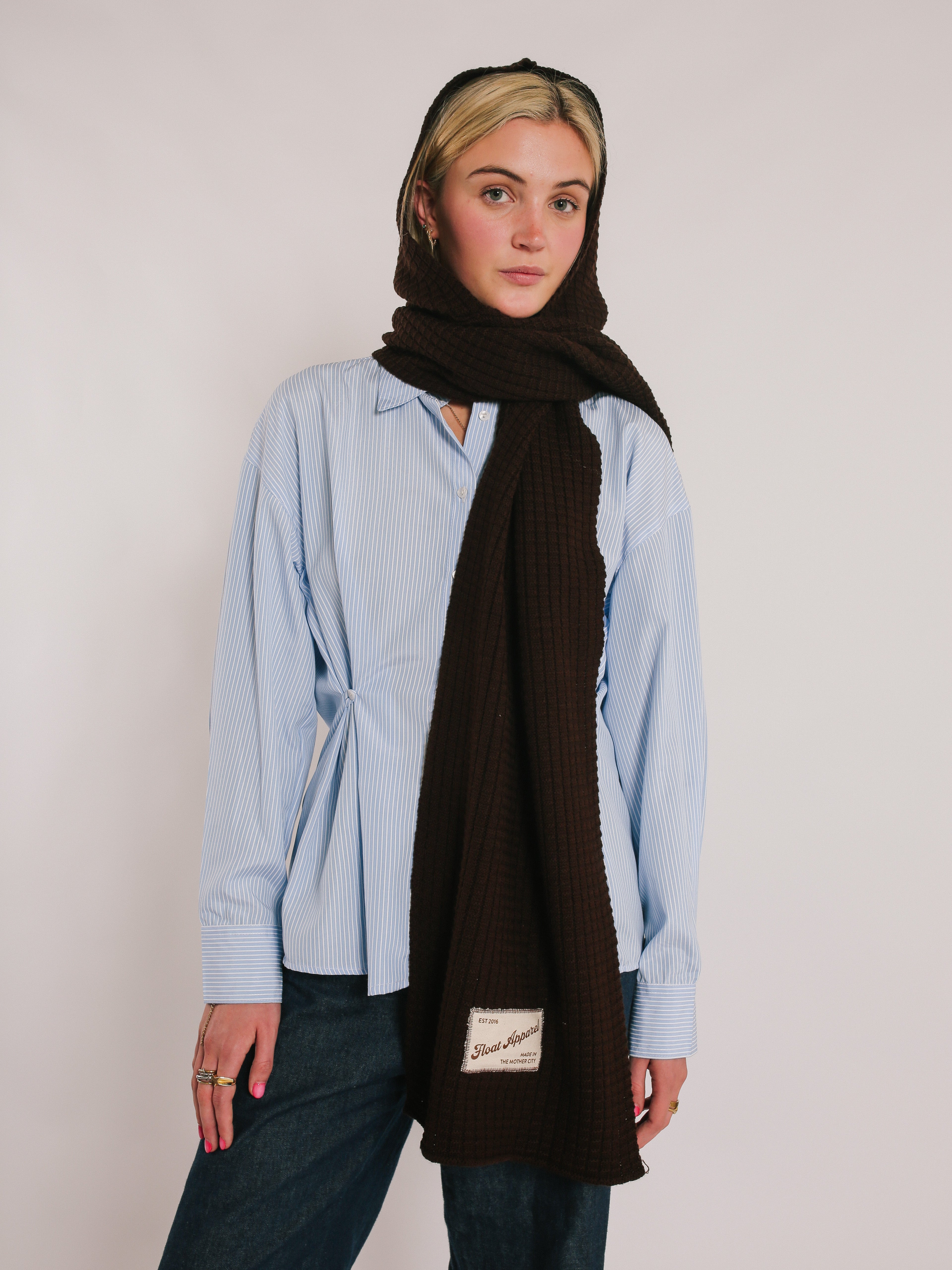 Hooded Scarf - Brown