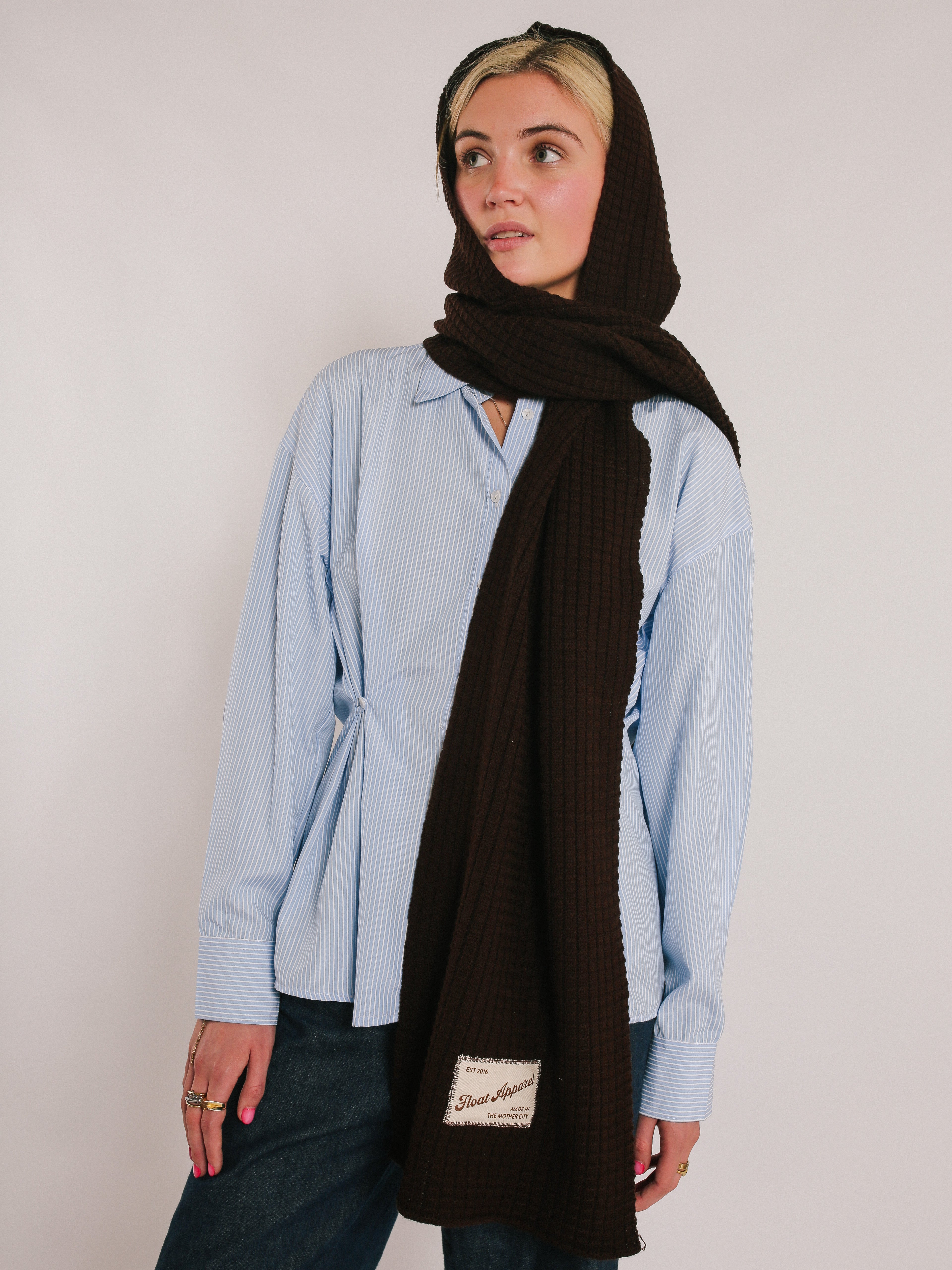 Hooded Scarf - Brown