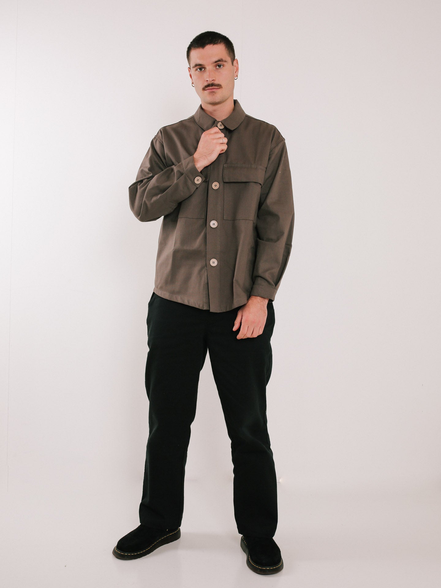 Canvas Overshirt Brown