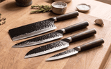 4pc Elite Chefs Knife Set - Wooden Handle - Image 3