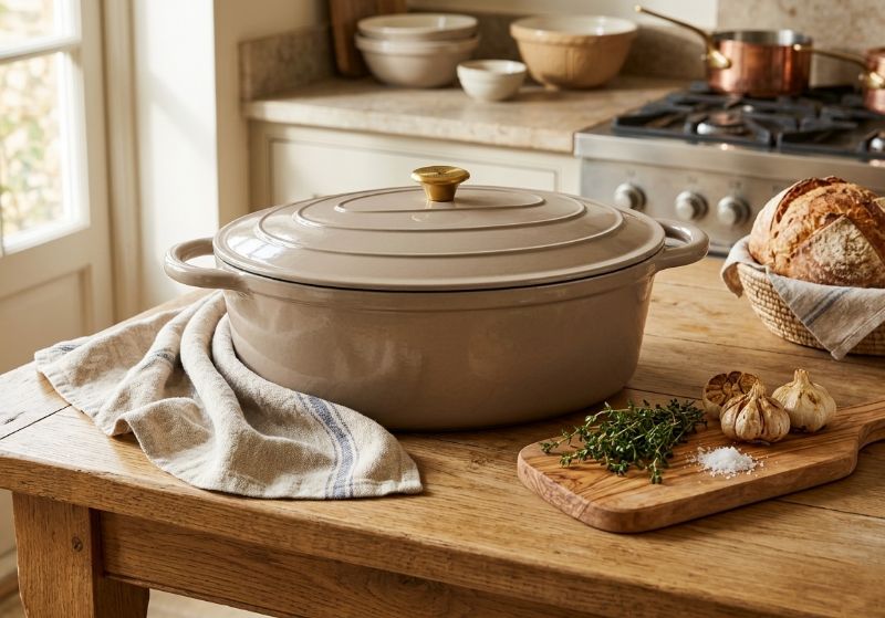 40cm Oval Cast Iron Pot (Available in All Colours) - Image 3