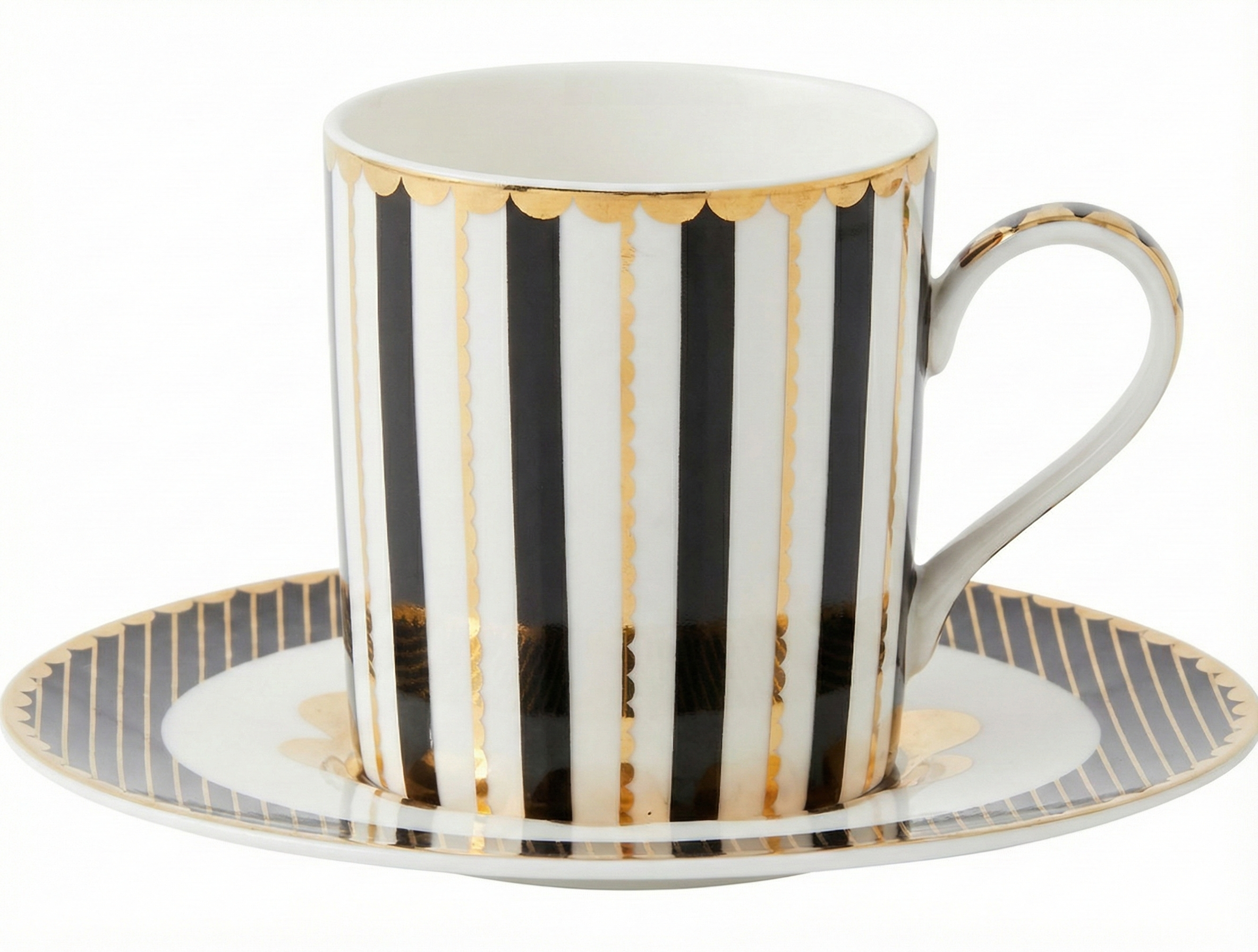 Maxwell & Williams Teas & C's Regency Demi Cup & Saucer 100ml Set of 2 Black Gift Boxed
