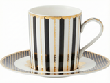 Maxwell & Williams Teas & C's Regency Demi Cup & Saucer 100ml Set of 2 Black Gift Boxed