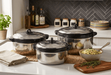 3Pc Stainless Steel Insulated Casserole Set - Image 1