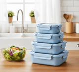 8pc Glass Storage Container - Blue - Image 1