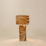 Gilded Leaf Barrel Table Lamp
