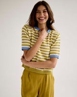 Stripy Knitted Tee- Chartreuse & White