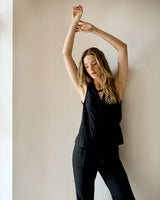 Wrap Gilet - Black Linen