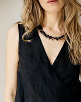 Wrap Gilet - Black Linen