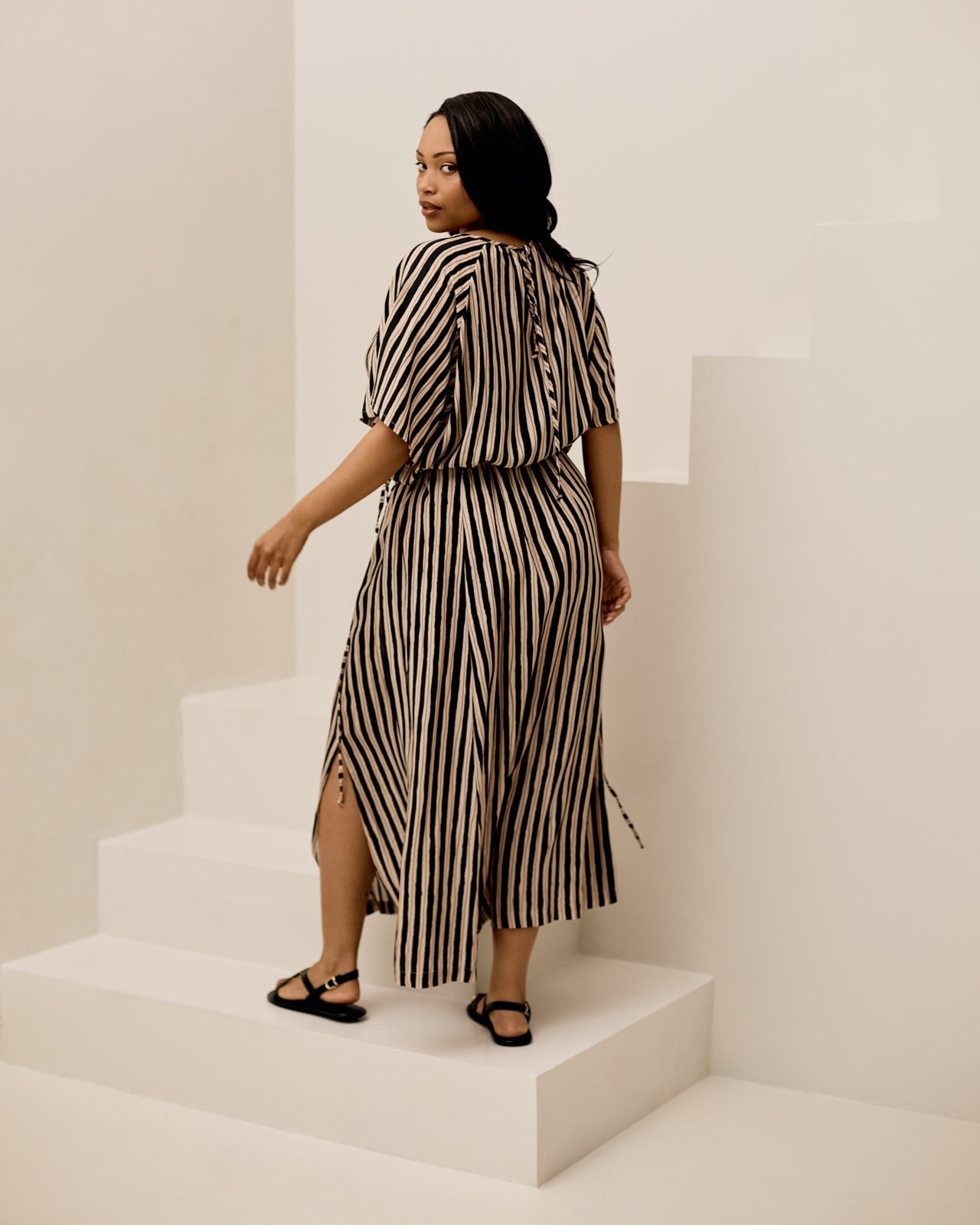 Muse Dress - Black Stripe