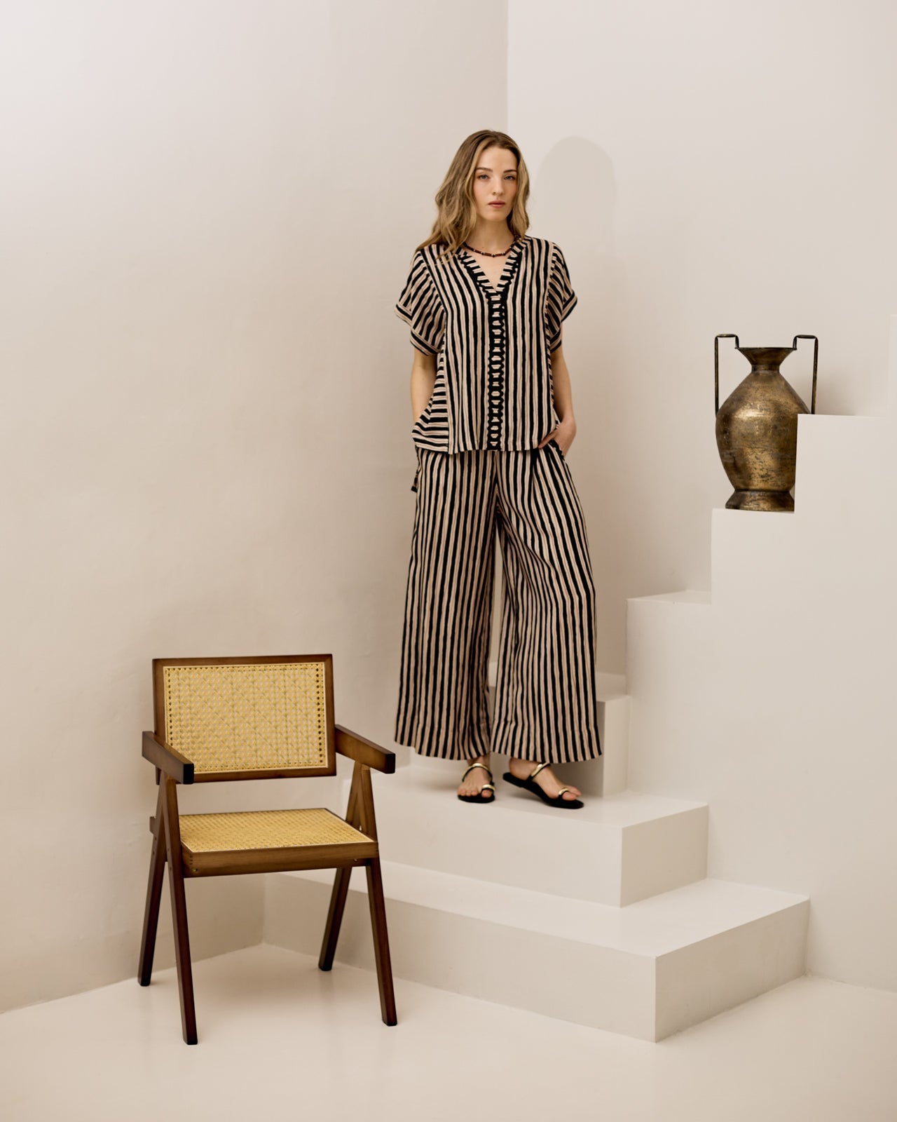 Peacock Pants - Black Stripe