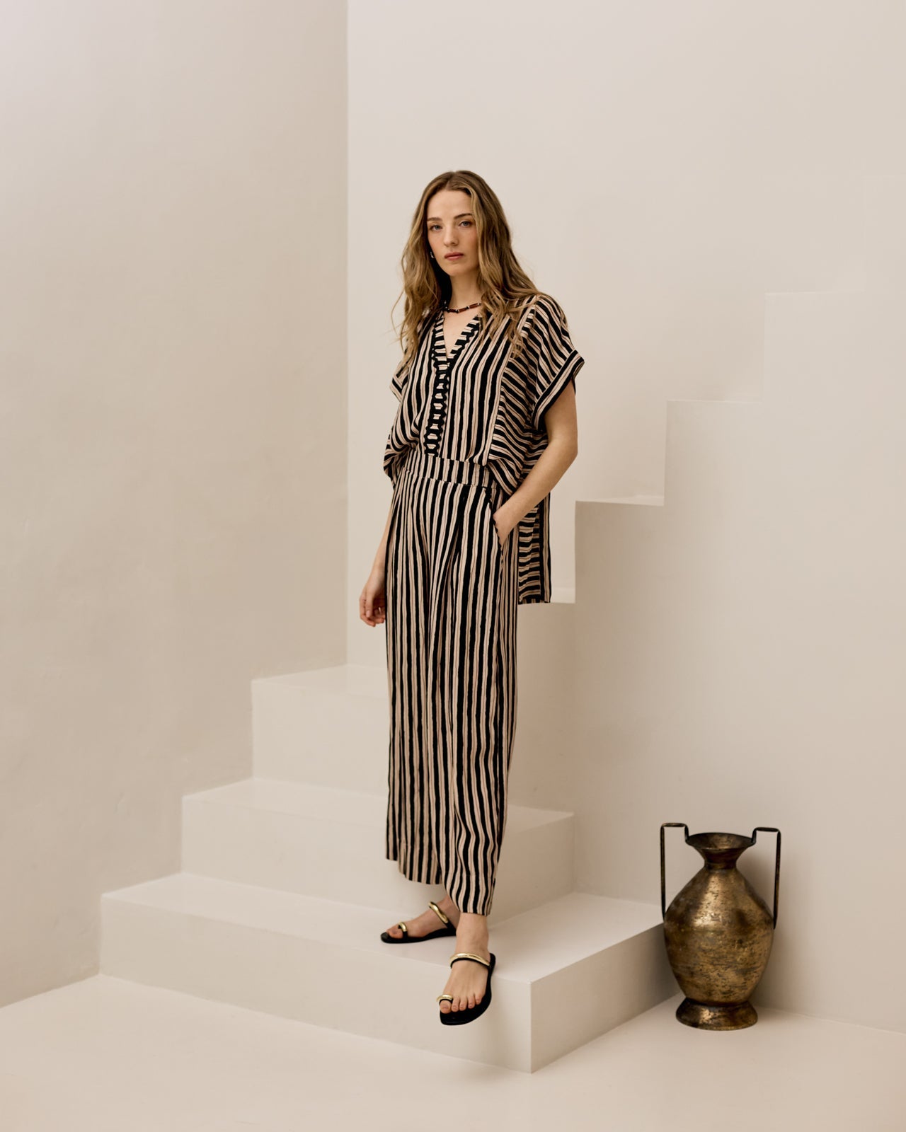 Peacock Pants - Black Stripe