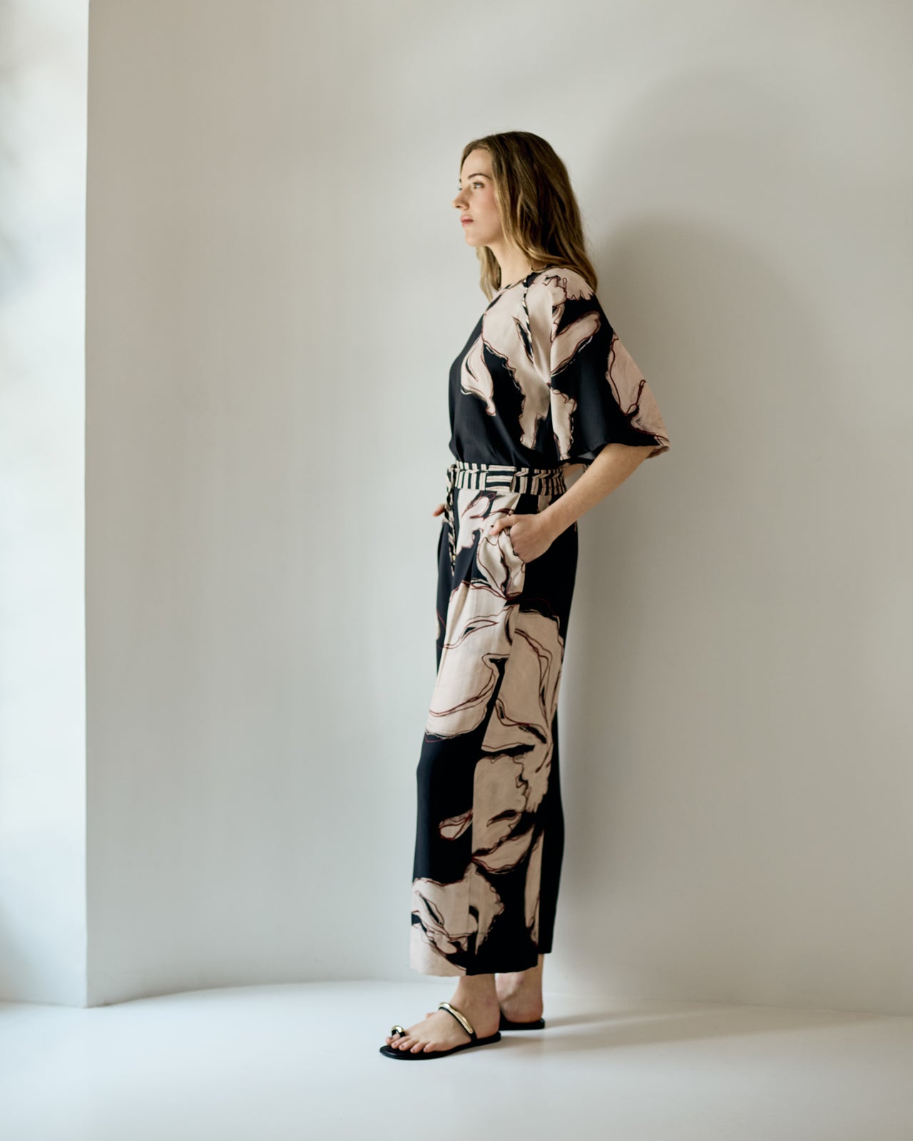Peacock Pants - Black Floral