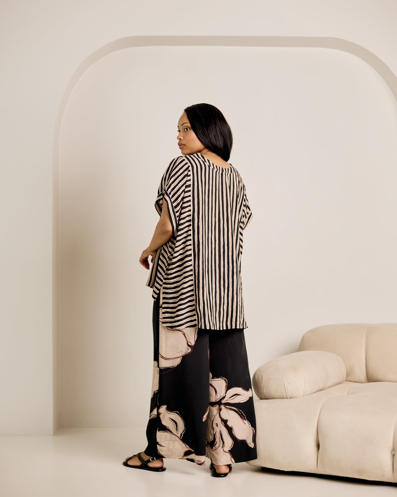Peacock Pants - Black Floral
