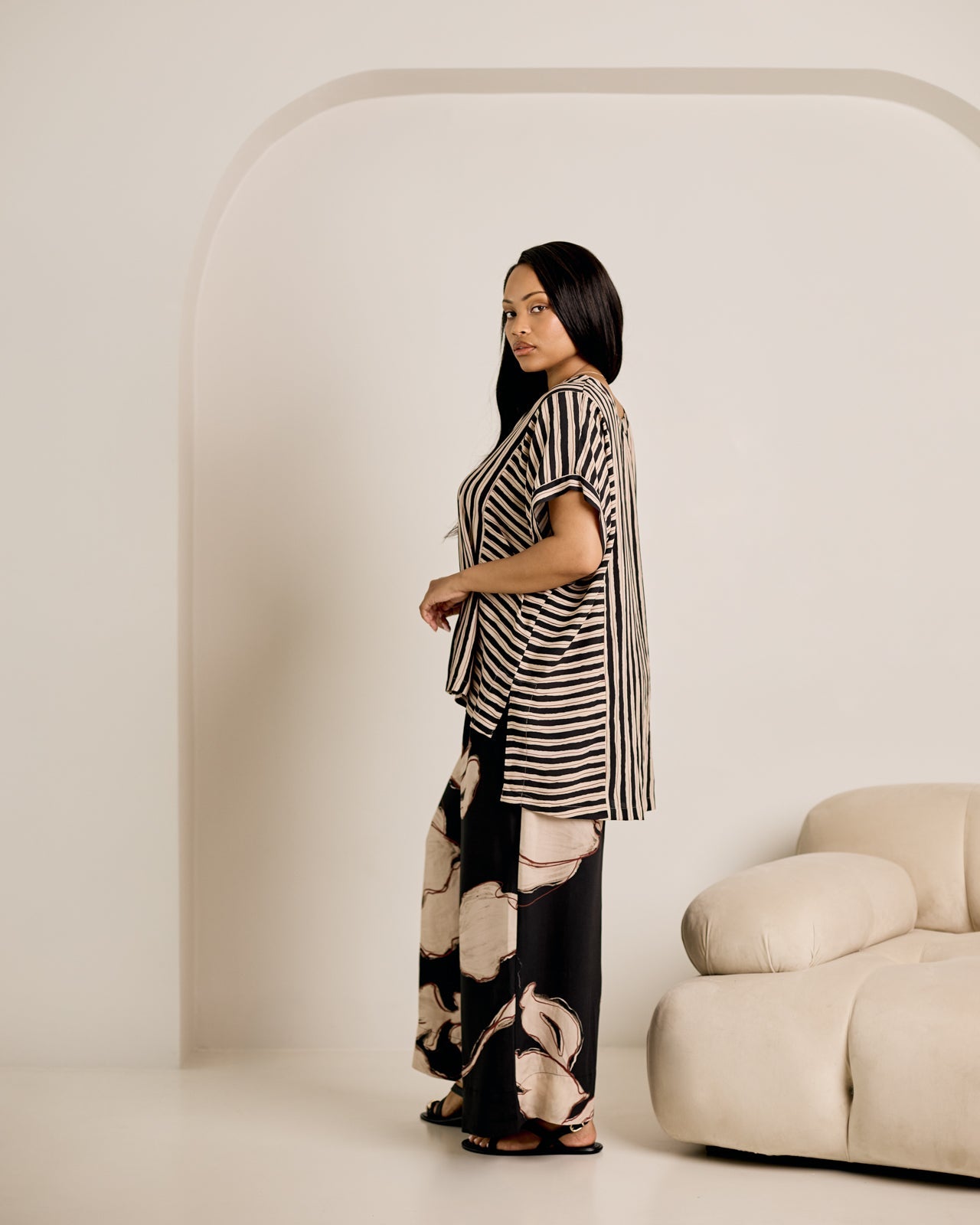 Peacock Pants - Black Floral