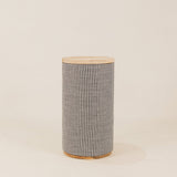 Houndstooth & Wood Side Table