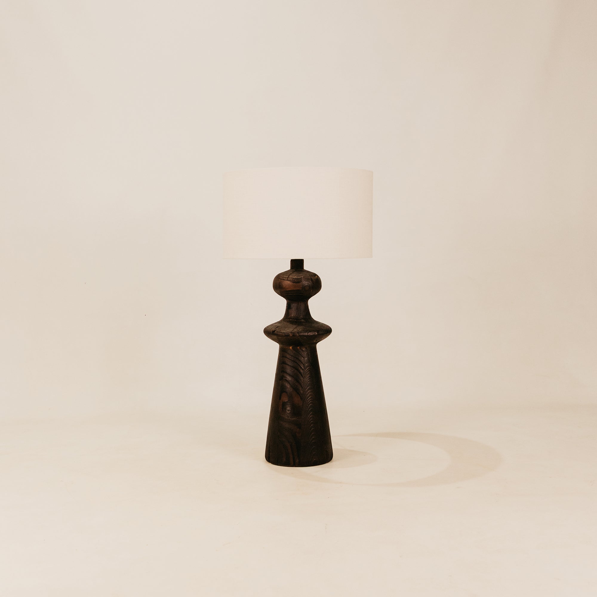 Mnara Wooden Table Lamp with Fabric Shade