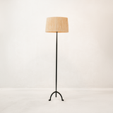 Moraad Floor Lamp with Raffia Shade – Black