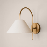 Archer Wall Light with Tapered Linen Shade – Gold