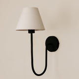 Aria Arc Wall Light with Linen Shade