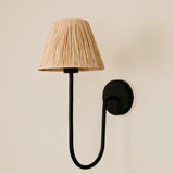 Aria Arc Wall Light with Raffia Shade